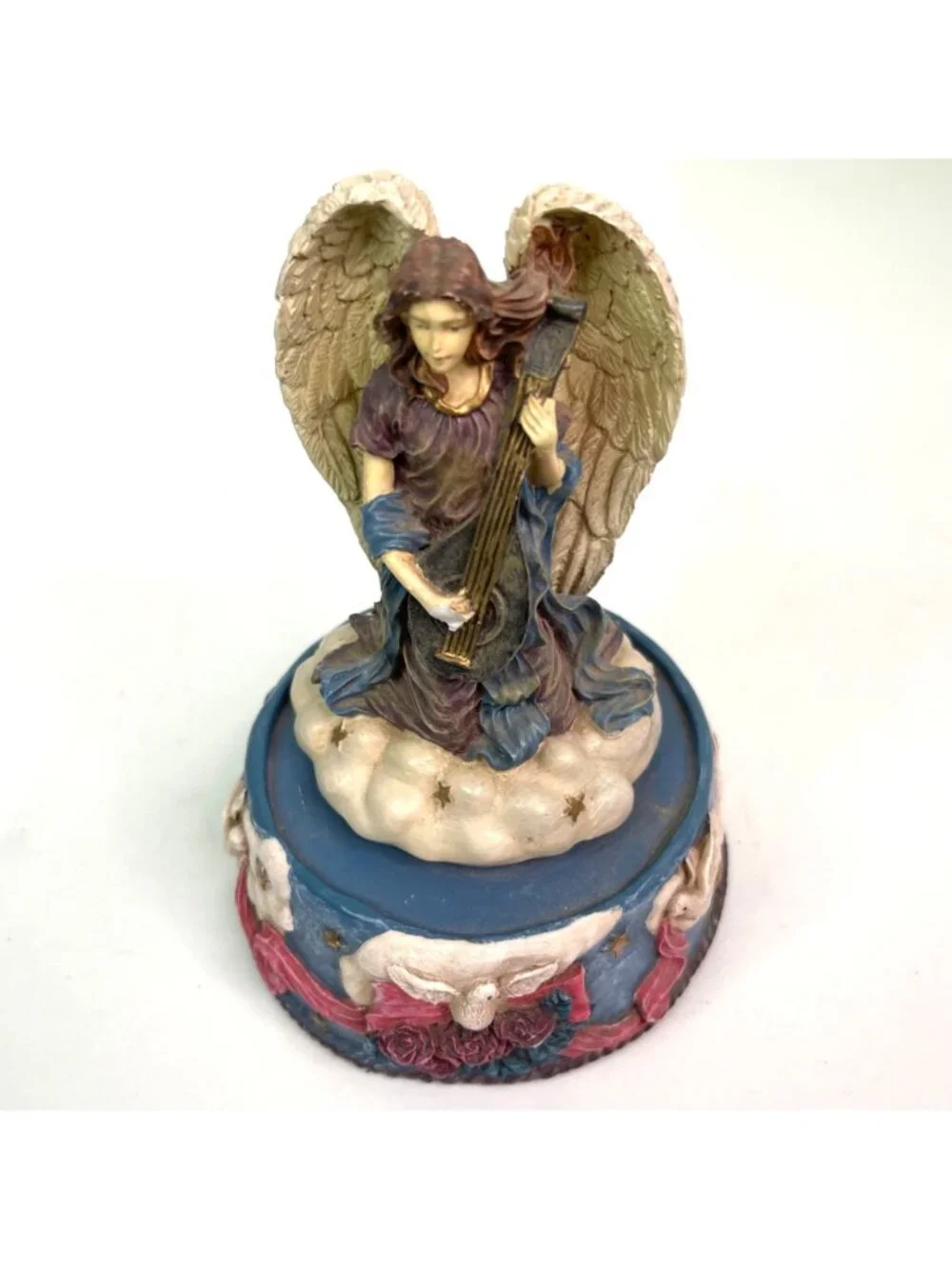 Vintage Grandeur Noel Renaissance Angel Music Box 81640 Plays Somewhere My Love